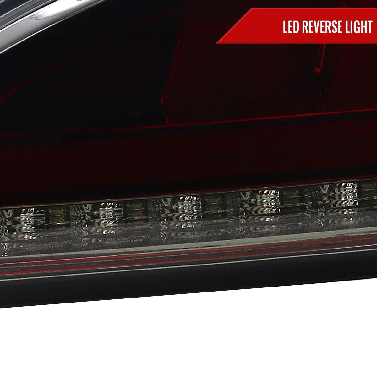 2010-2016 Hyundai Genesis Coupe Red Bar Sequential LED Tail Lights (Satin Black Housing/Clear Lens)