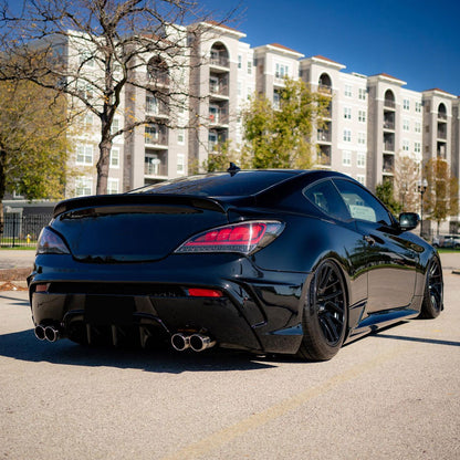 2010-2016 Hyundai Genesis Coupe Red Bar Sequential LED Tail Lights (Satin Black Housing/Clear Lens)