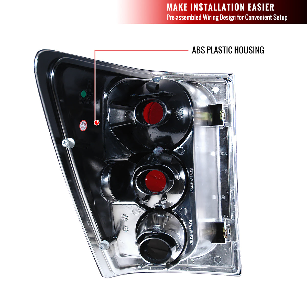 2005-2006 Jeep Grand Cherokee Tail Lights (Chrome Housing/Clear Lens)