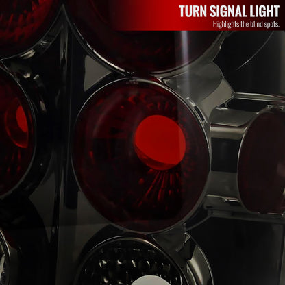 2005-2006 Jeep Grand Cherokee Tail Lights (Chrome Housing/Smoked Lens)