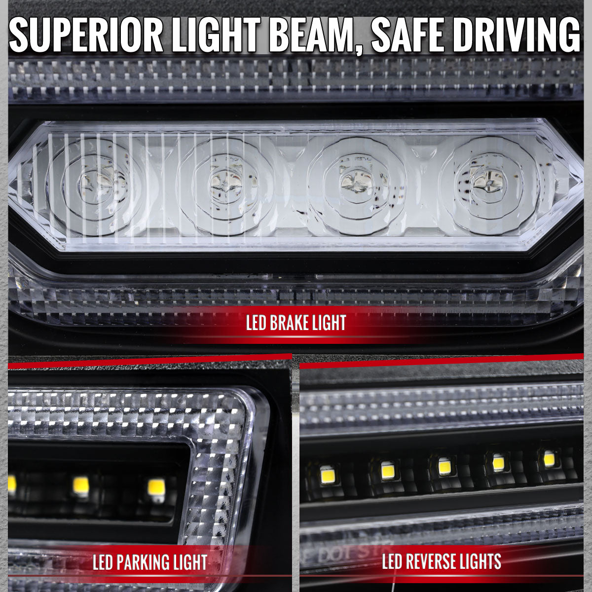 2022-2024 Toyota GR86 / Subaru BRZ Rear Bumper Full LED 4th Reverse Tail Brake Light (Matte Black Housing / Clear Lens)