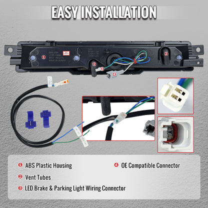 2022-2024 Toyota GR86 / Subaru BRZ Rear Bumper Full LED 4th Reverse Tail Brake Light (Matte Black Housing / Clear Lens)
