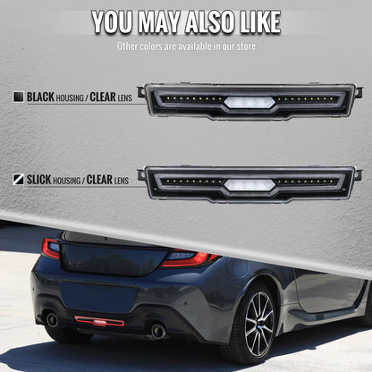 2022-2024 Toyota GR86 / Subaru BRZ Rear Bumper Full LED 4th Reverse Tail Brake Light (Matte Black Housing / Clear Lens)