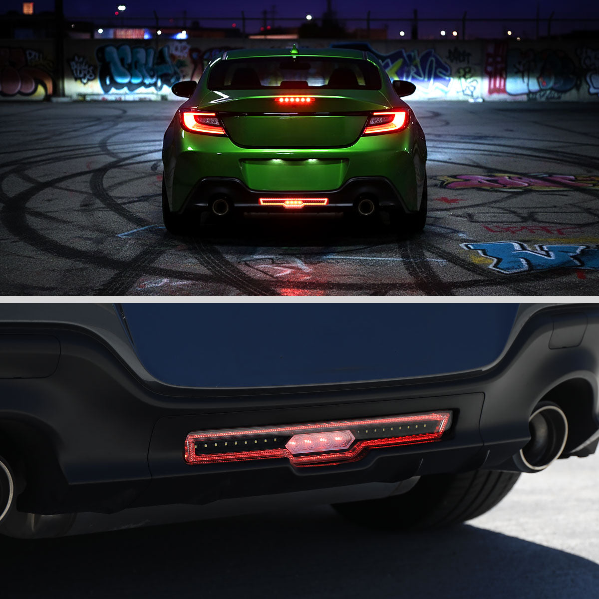 2022-2024 Toyota GR86 / Subaru BRZ Rear Bumper Full LED 4th Reverse Tail Brake Light (Matte Black Housing / Clear Lens)