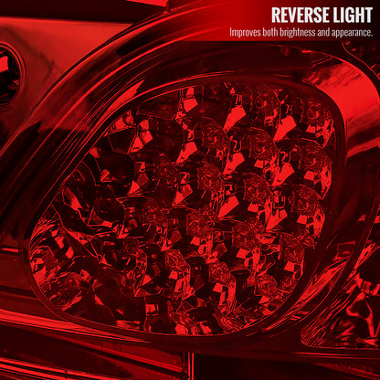 1998-2005 Lexus GS300/GS400/GS430 LED Tail Lights (Chrome Housing/Red Clear Lens)