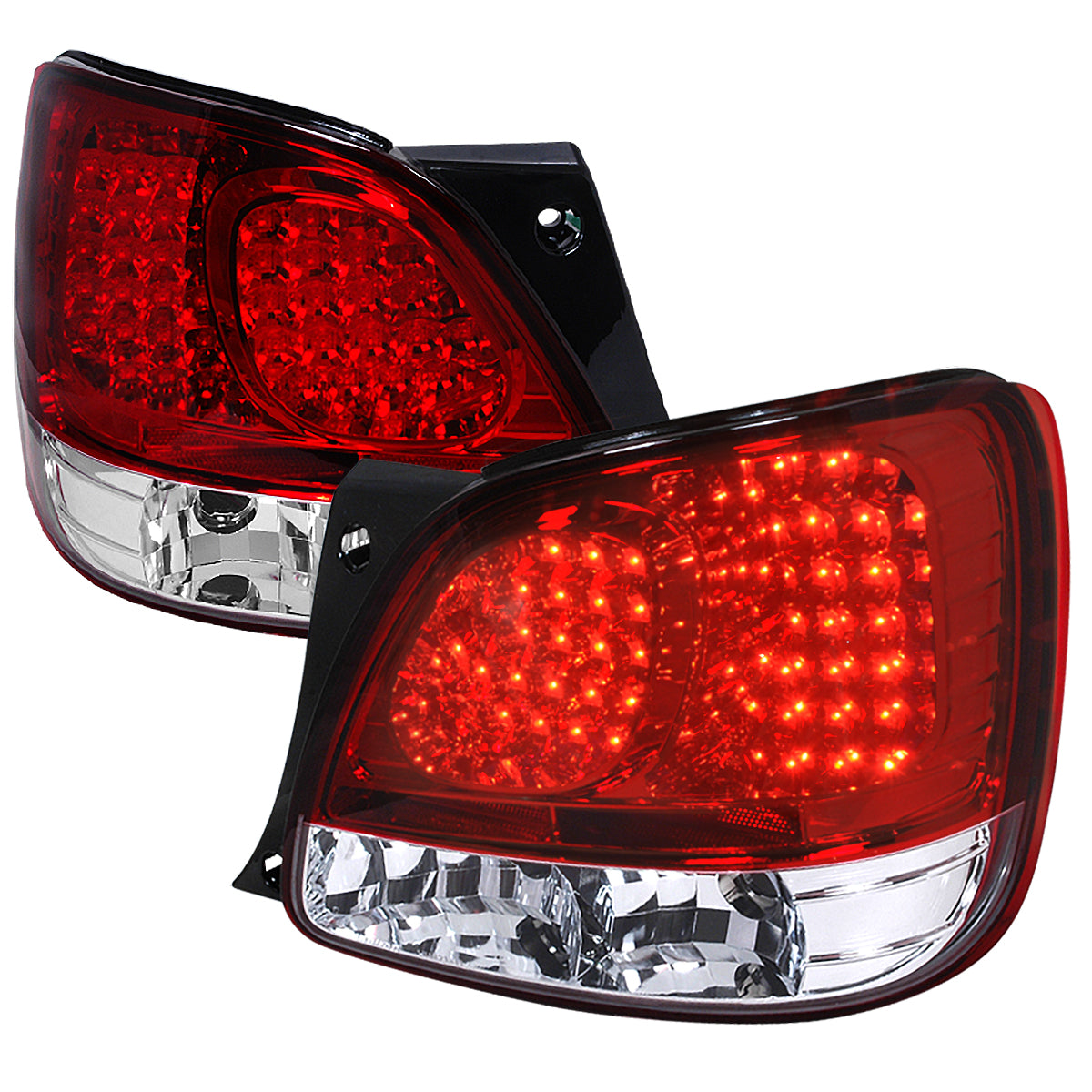 1998-2005 Lexus GS300/GS400/GS430 LED Tail Lights (Chrome Housing/Red Clear Lens)
