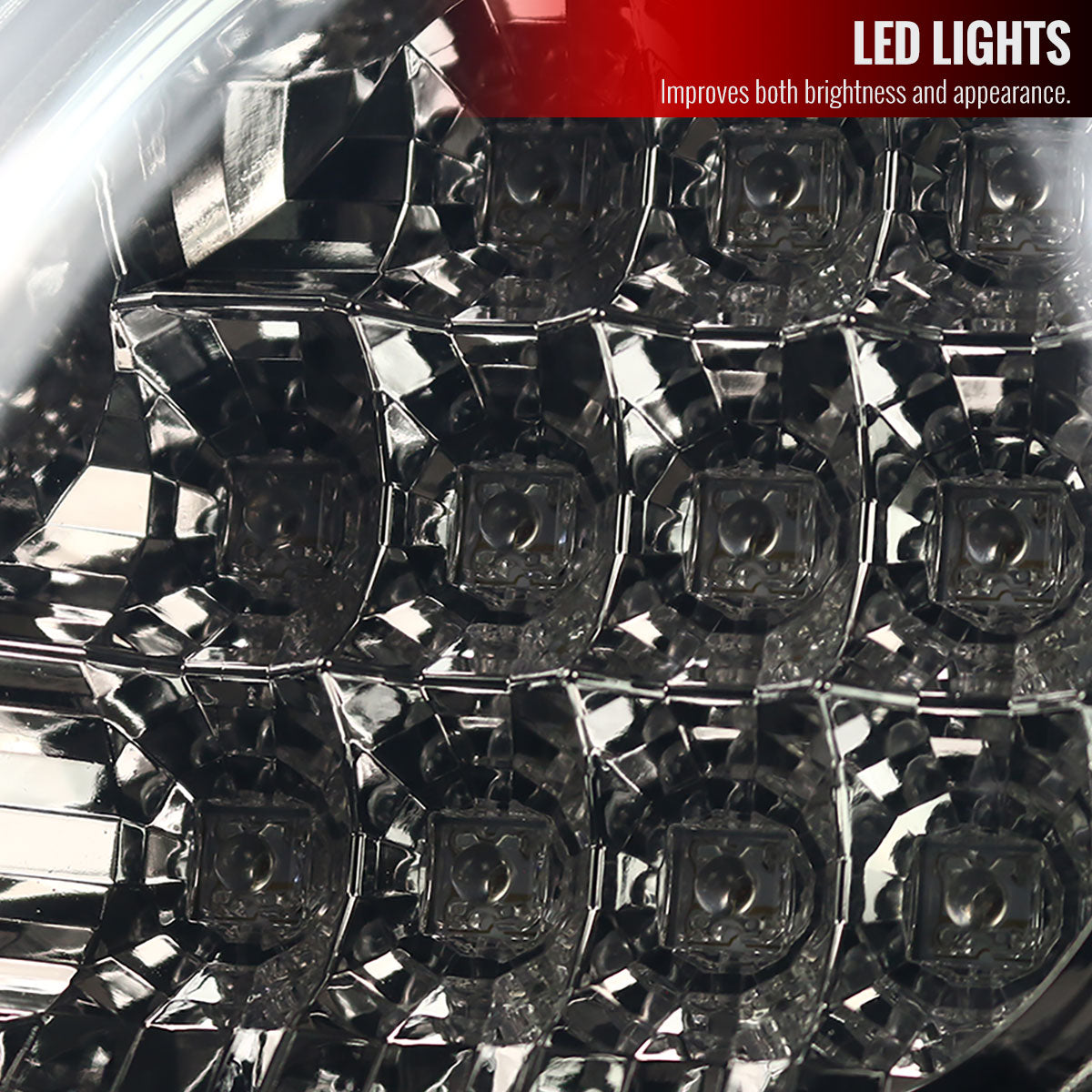 1998-2005 Lexus GS300/GS400/GS430 LED Tail Lights & Trunk Lights (Chrome Housing/Red Smoked Lens)