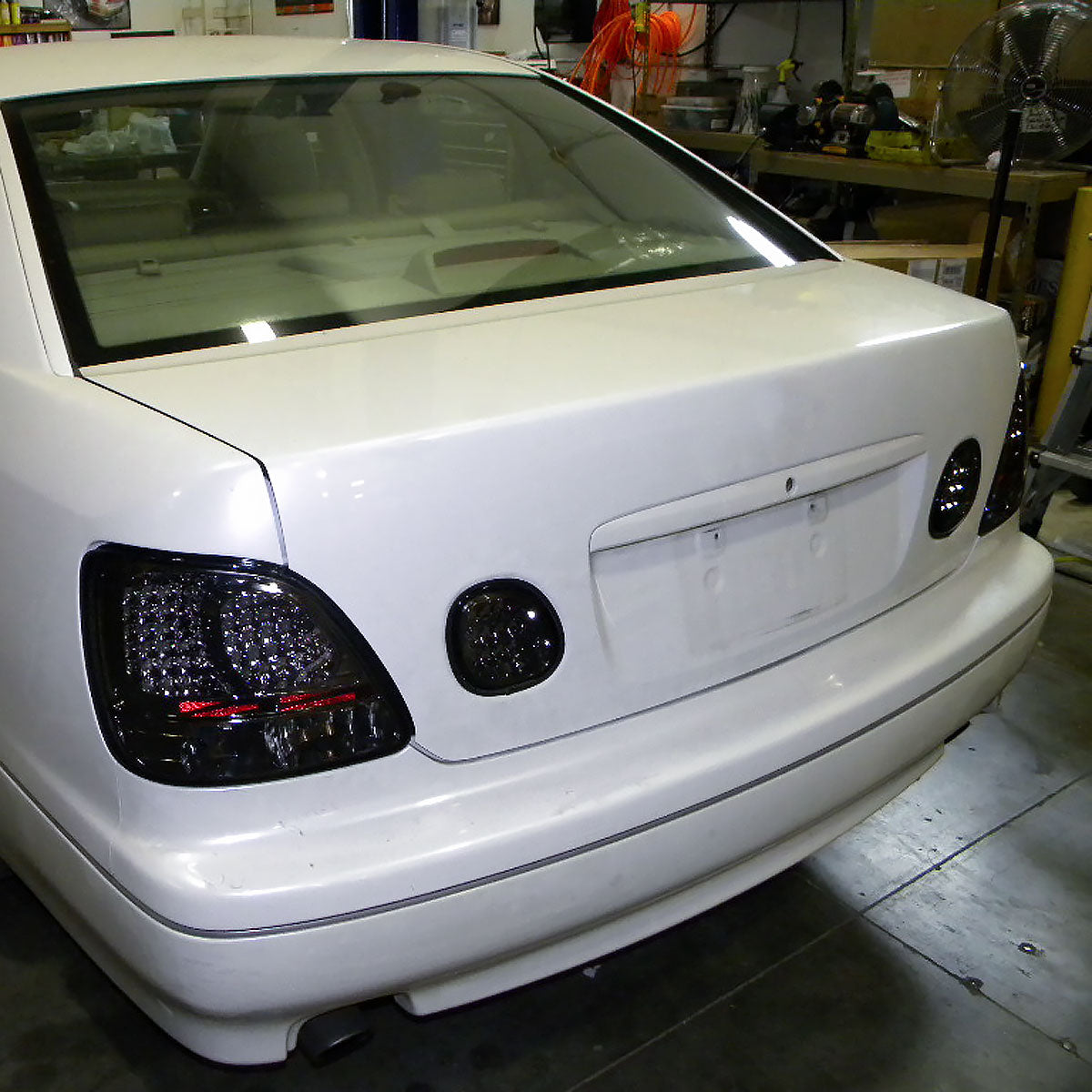 1998-2005 Lexus GS300/GS400/GS430 LED Tail Lights & Trunk Lights (Chrome Housing/Red Smoked Lens)
