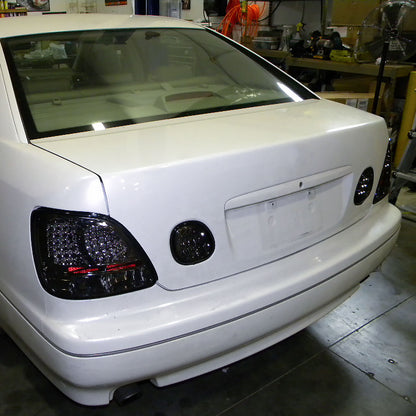 1998-2005 Lexus GS300/GS400/GS430 LED Tail Lights & Trunk Lights (Chrome Housing/Red Smoked Lens)