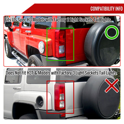 2005-2010 Hummer H3 Tail Lights (Chrome Housing/Smoked Lens)