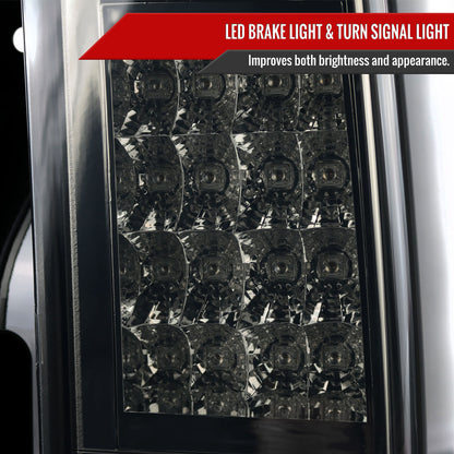 2005-2010 Hummer H3 LED Tail Lights (Chrome Housing/Smoked Lens)