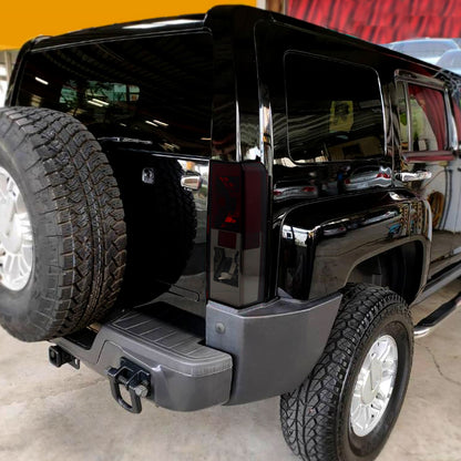 2005-2010 Hummer H3 Tail Lights (Chrome Housing/Red Smoked Lens)