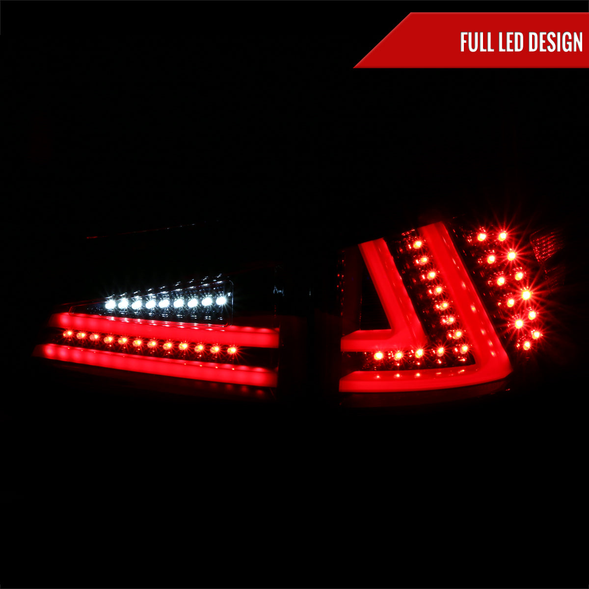 2006-2008 Lexus IS250/IS350 LED Tail Lights & Trunk Lights (Jet Black Housing/Clear Lens)