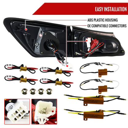2006-2008 Lexus IS250/IS350 LED Tail Lights & Trunk Lights (Jet Black Housing/Clear Lens)