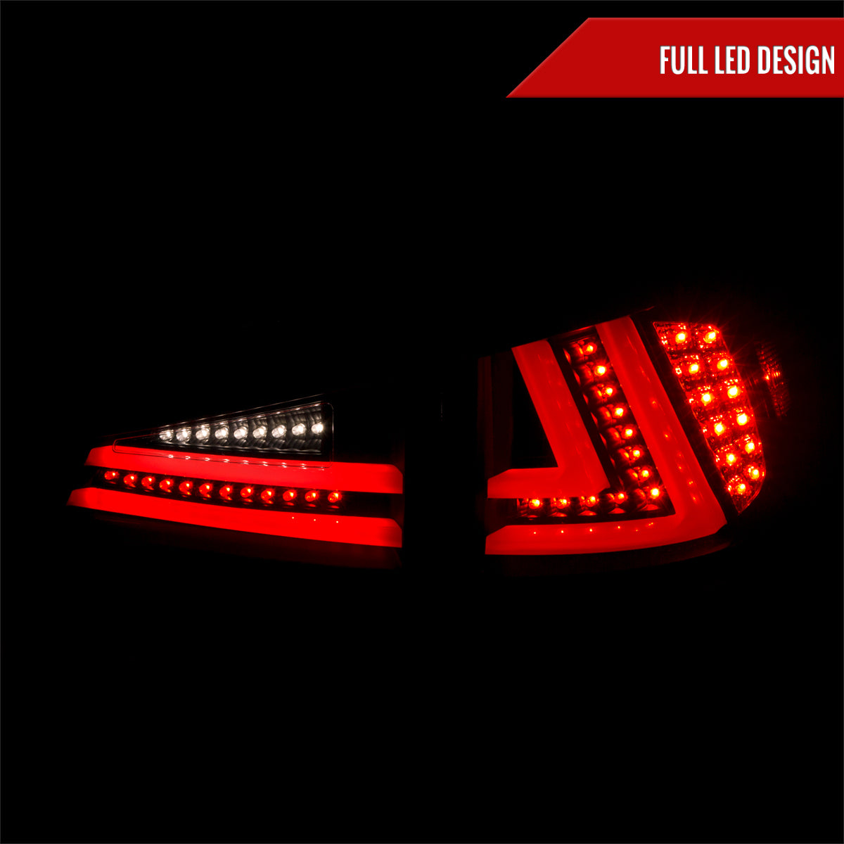 2006-2008 Lexus IS250/IS350 LED Tail and Trunk Lights (Matte Black Housing/Clear Lens)