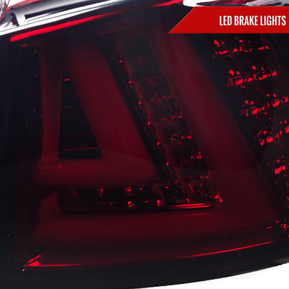 2006-2008 Lexus IS250/IS350 LED Tail Lights & Trunk Lights (Chrome Housing/Red Smoked Lens)