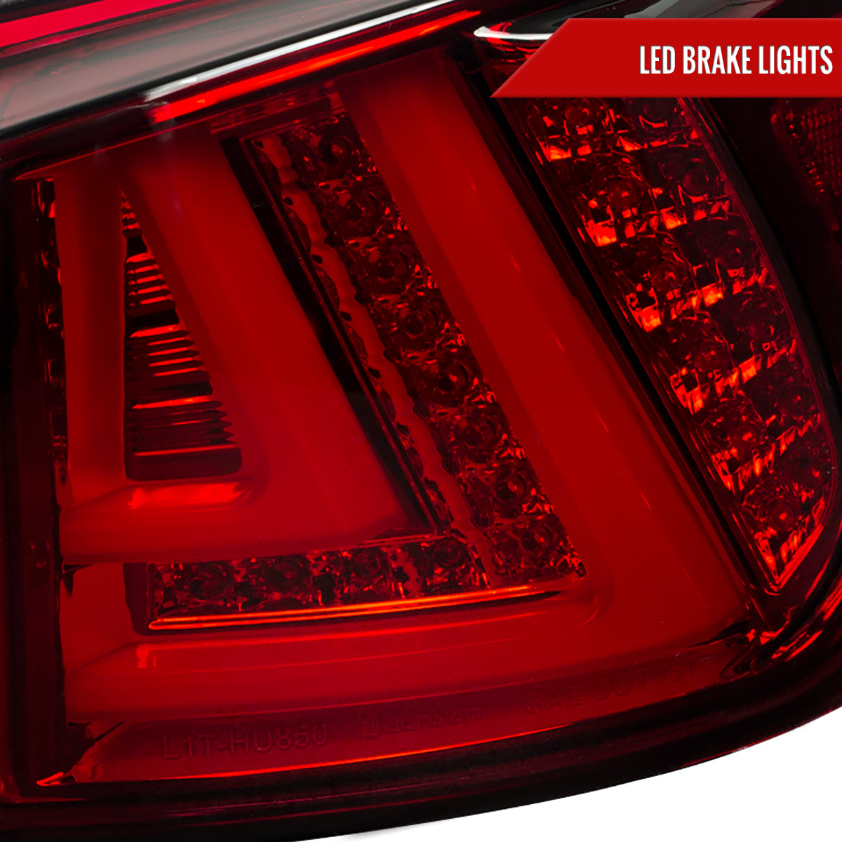 2006-2008 Lexus IS250/IS350 LED Tail Lights & Trunk Lights (Chrome Housing/Red Lens)