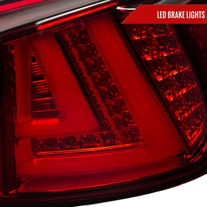 2006-2008 Lexus IS250/IS350 LED Tail Lights & Trunk Lights (Chrome Housing/Red Lens)