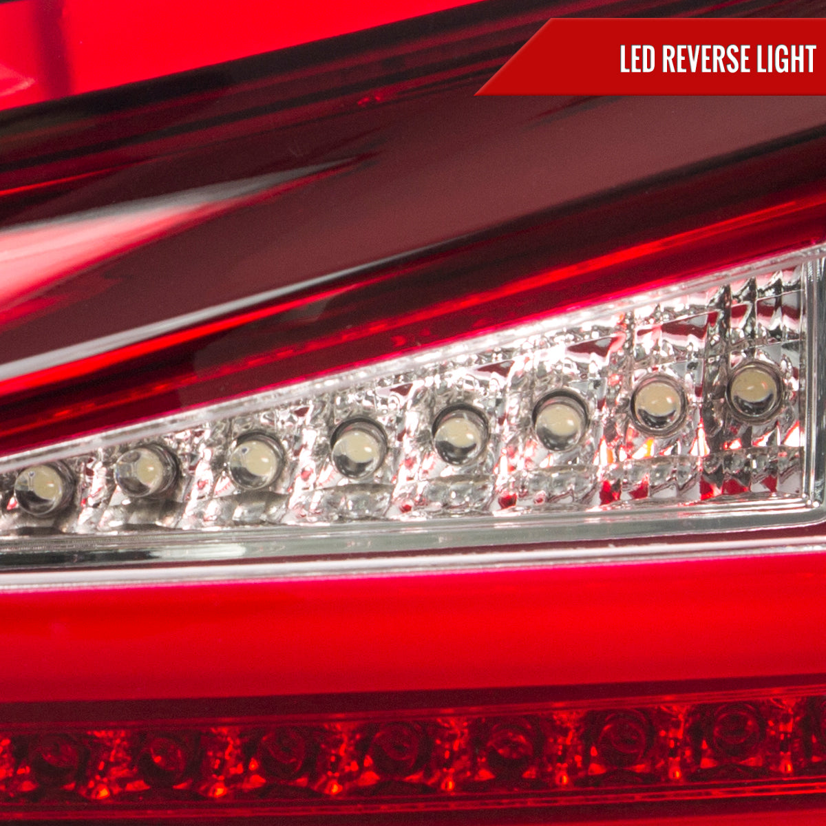 2006-2008 Lexus IS250/IS350 LED Tail Lights & Trunk Lights (Chrome Housing/Red Lens)