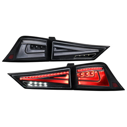 2014-2017 Lexus IS250 / IS350 Full LED Tail Lights with Sequential Turn Signal (Black Housing / Clear Lens)