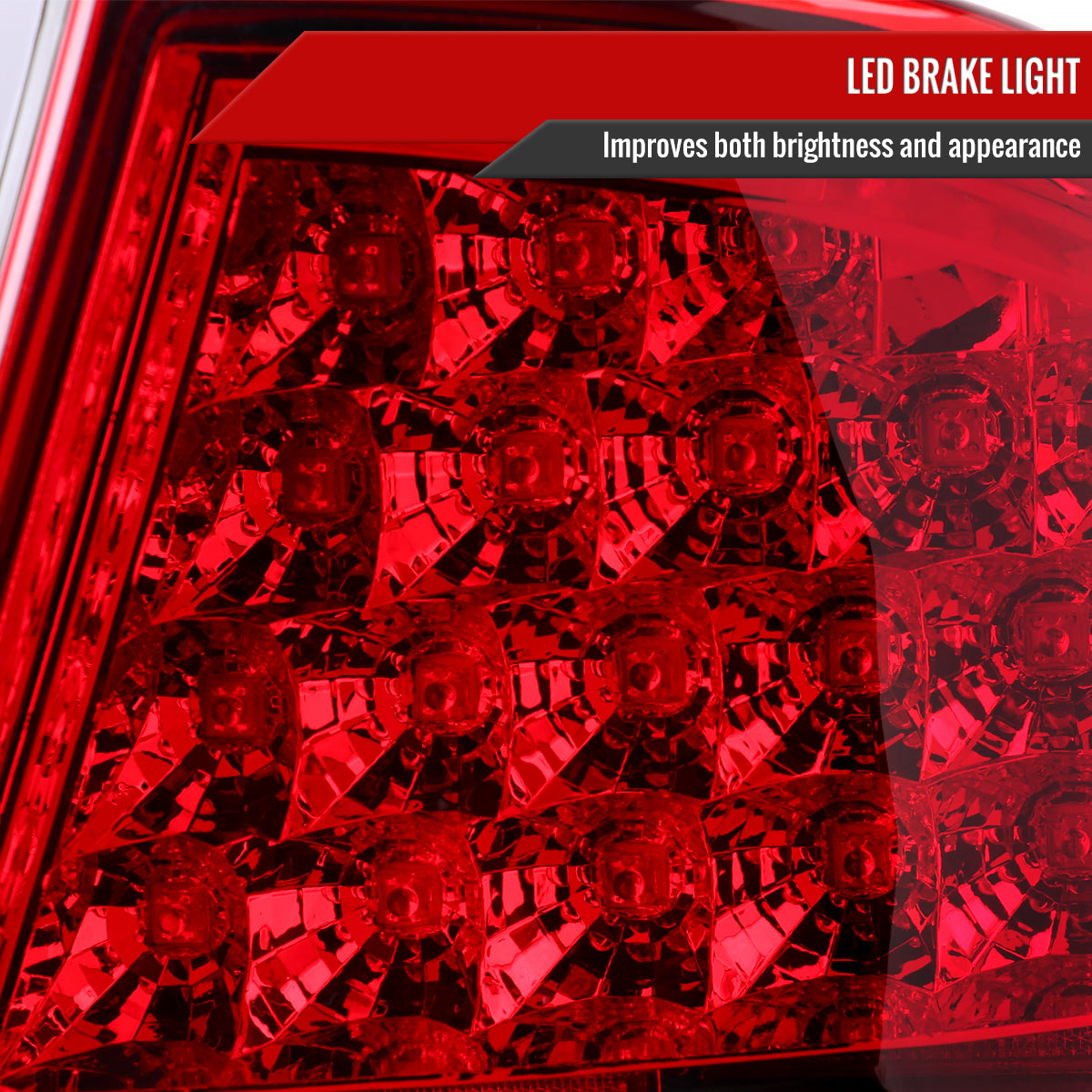 2001-2005  Lexus IS300 LED Tail Lights (Chrome Housing/Red Clear Lens)