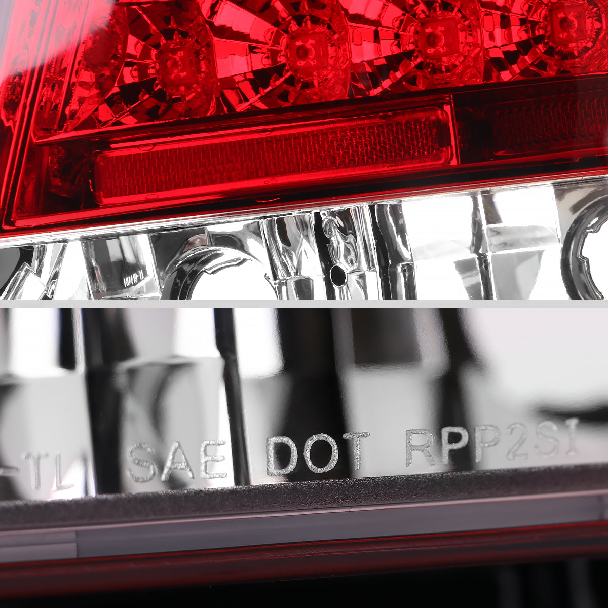 2001-2005  Lexus IS300 LED Tail Lights (Chrome Housing/Red Clear Lens)
