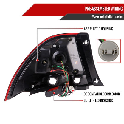 2001-2005  Lexus IS300 LED Tail Lights (Chrome Housing/Red Clear Lens)