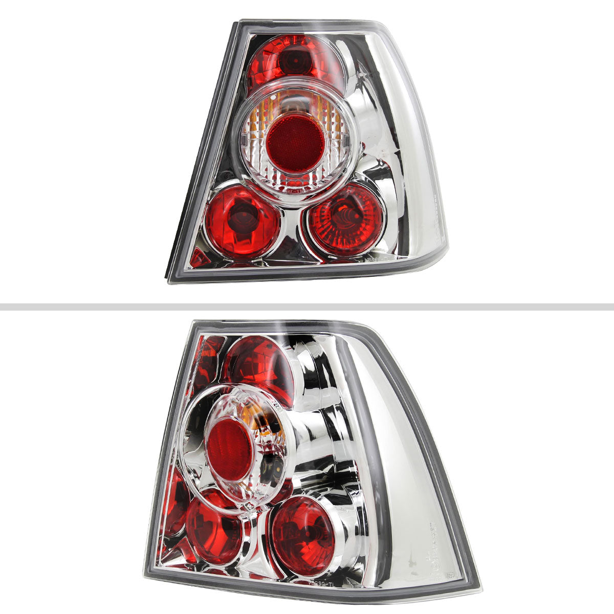 1999-2005 Volkswagen Jetta/Bora Mk4 Sedan Tail Lights (Chrome Housing/Clear Lens)