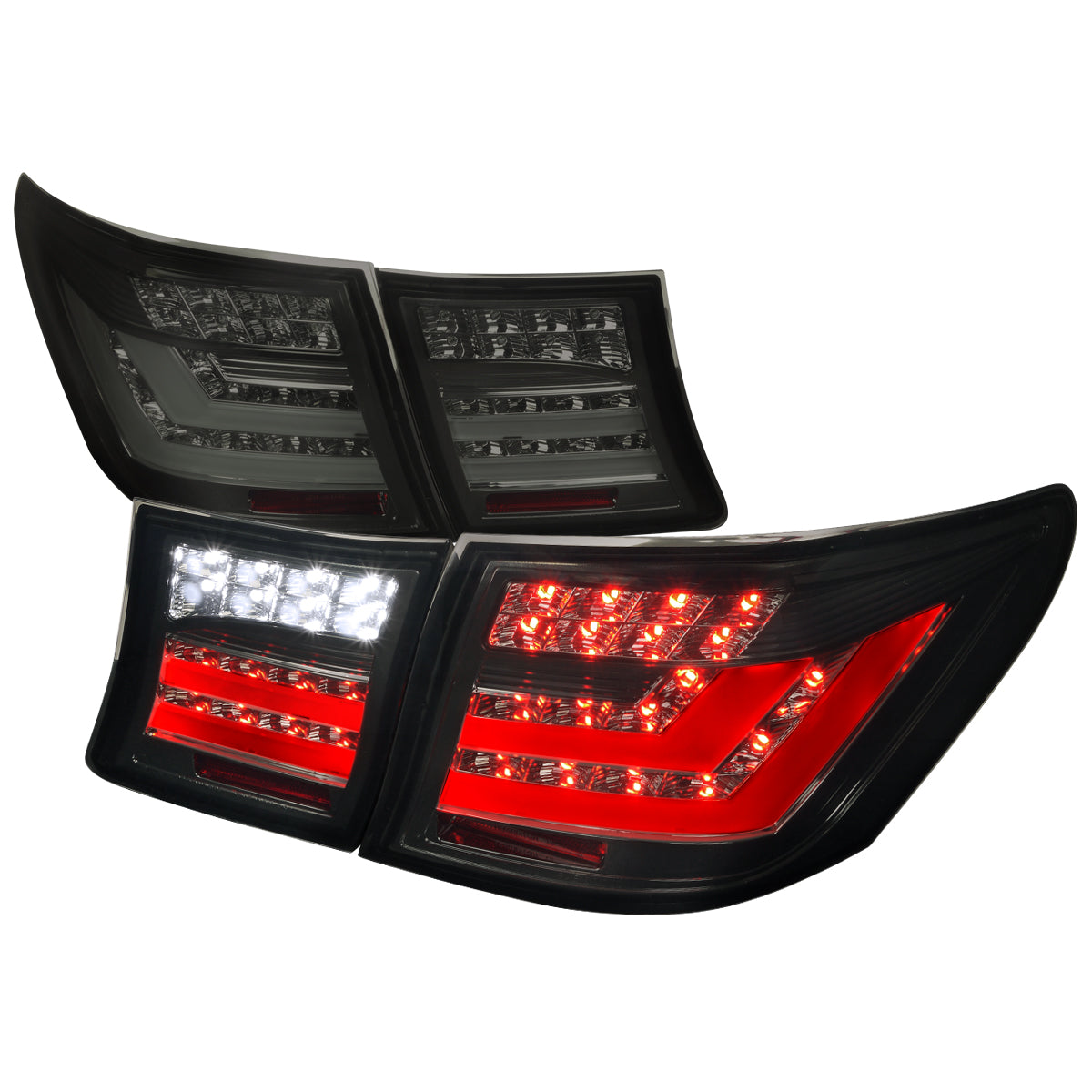 2007-2009 Lexus LS460 LED Tail Lights + Trunk Lights (Chrome Housing/Smoked Lens)