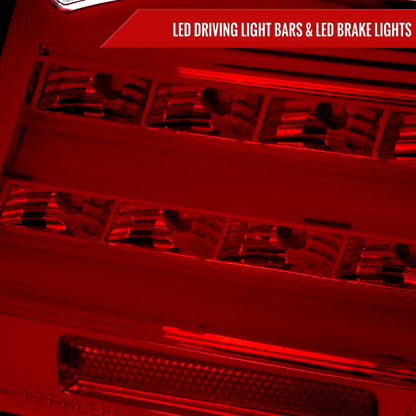 2007-2009 Lexus LS460 LED Tail Lights & Trunk Lights (Chrome Housing/Red Lens)