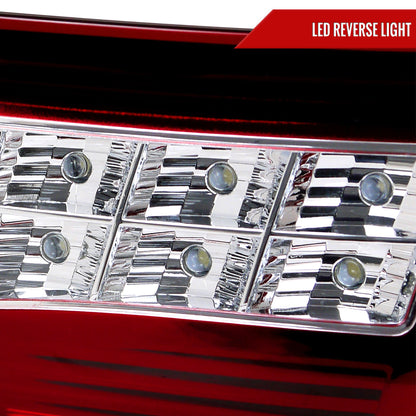 2007-2009 Lexus LS460 LED Tail Lights & Trunk Lights (Chrome Housing/Red Lens)