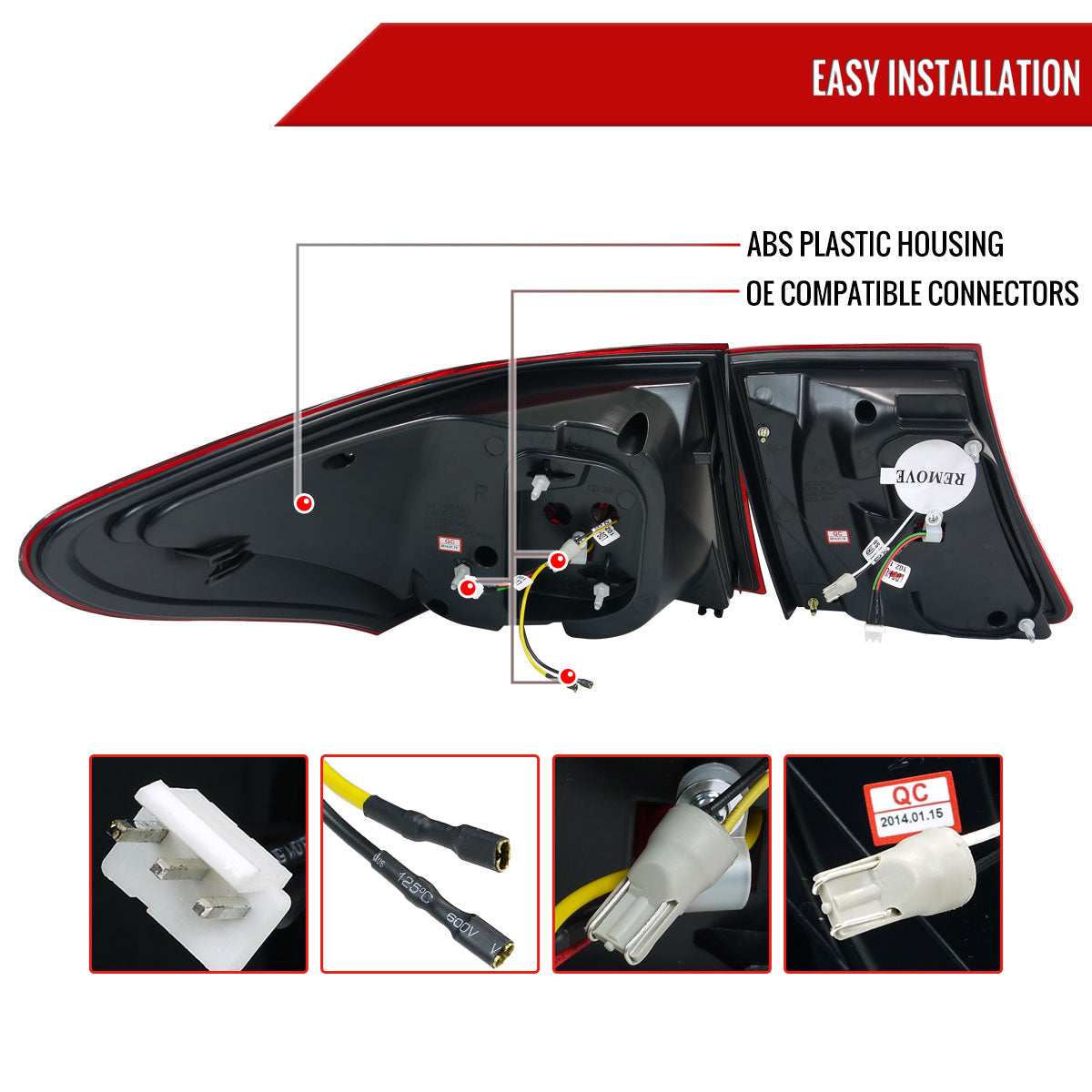 2007-2009 Lexus LS460 LED Tail Lights & Trunk Lights (Chrome Housing/Red Lens)