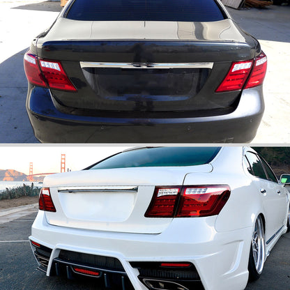2007-2009 Lexus LS460 LED Tail Lights & Trunk Lights (Chrome Housing/Red Lens)