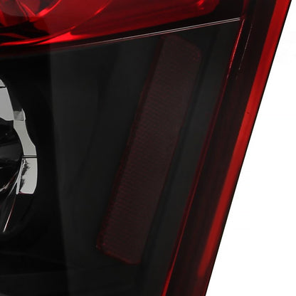 2005-2008 Dodge Magnum Tail Lights (Matte Black Housing/Red Clear Lens)
