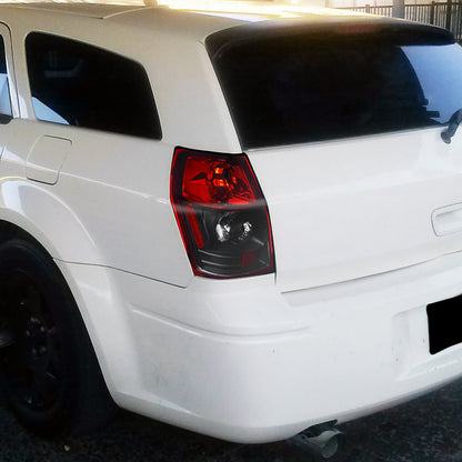 2005-2008 Dodge Magnum Tail Lights (Matte Black Housing/Red Clear Lens)