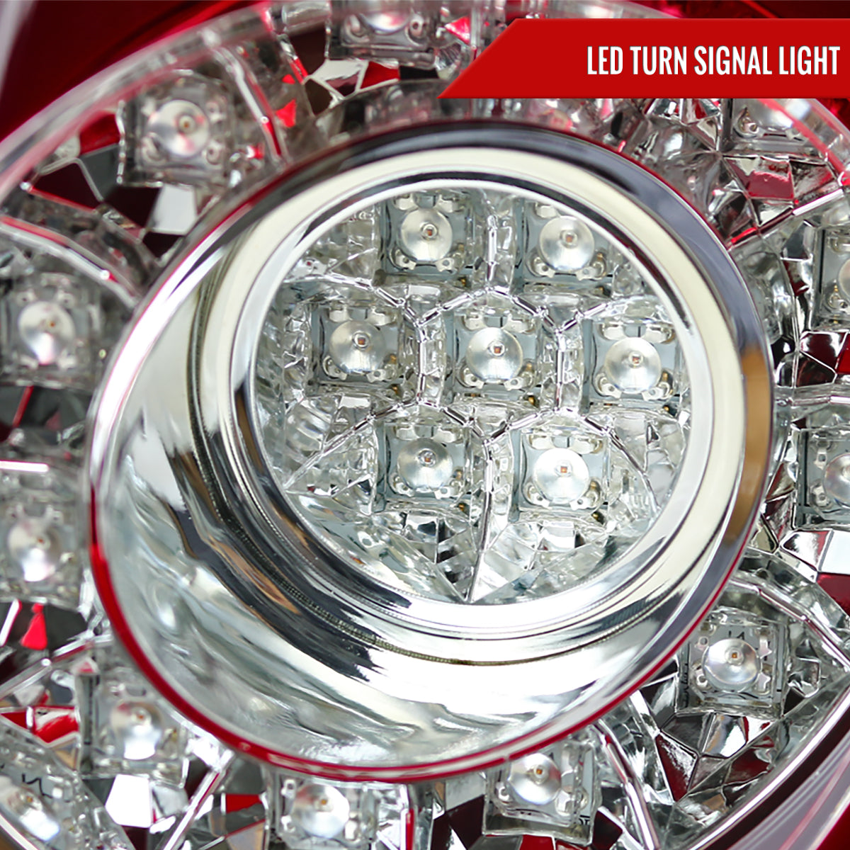 2011-2015 Mini Cooper Base S Hatchback/Convertible LED Tail Lights (Chrome Housing/Red Lens)