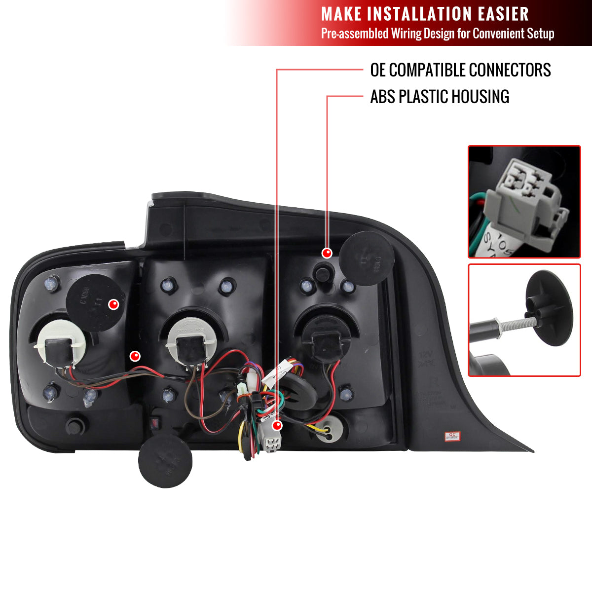 2005-2009 Ford Mustang Sequential Tail Lights (Chrome Housing/Smoked Lens)