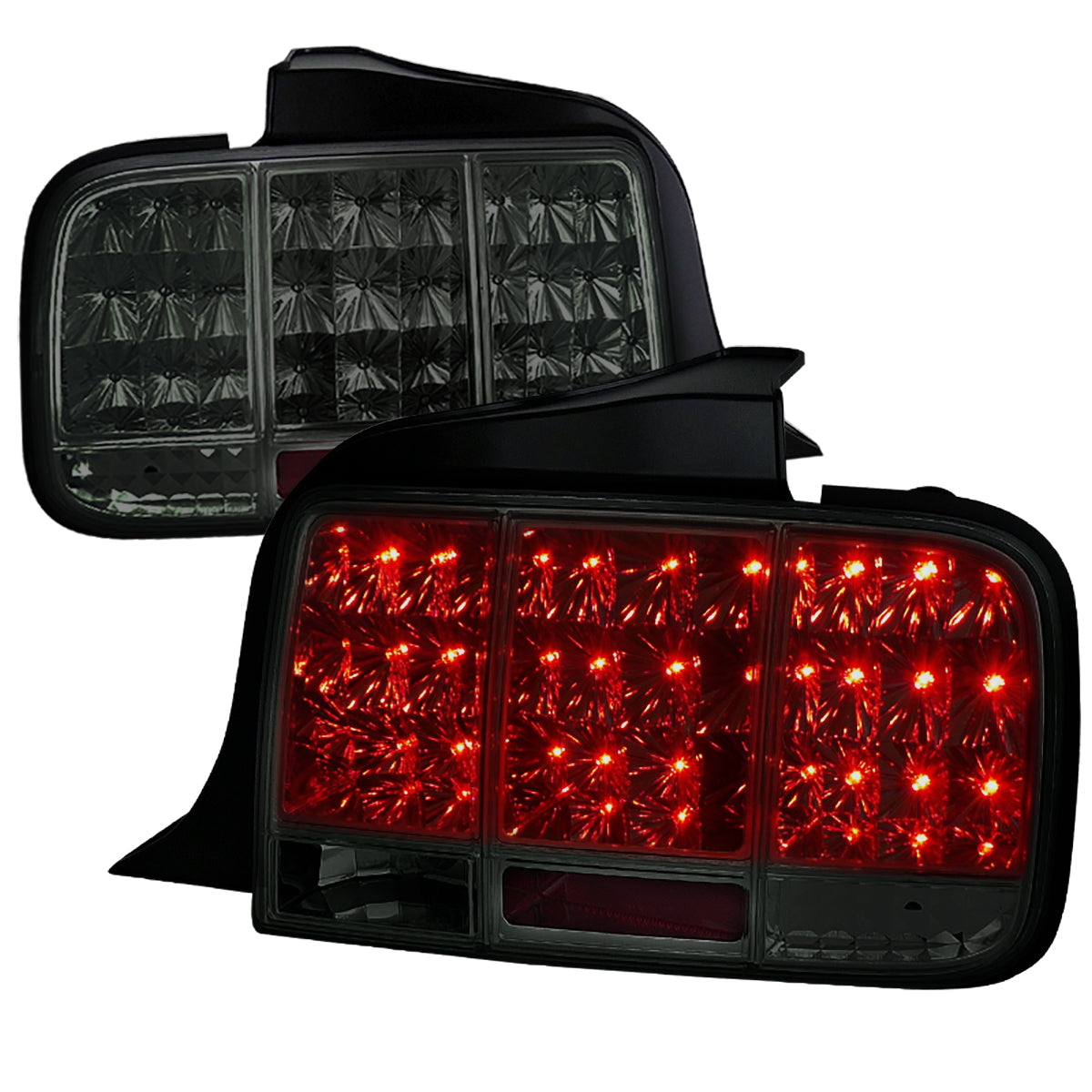 2005-2009 Ford Mustang Sequential LED Tail Lights (Chrome Housing/Smoked Lens)