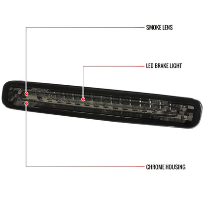 2005-2009 Ford Mustang LED 3rd Brake Tail Light (Chrome Housing/Smoked Lens)