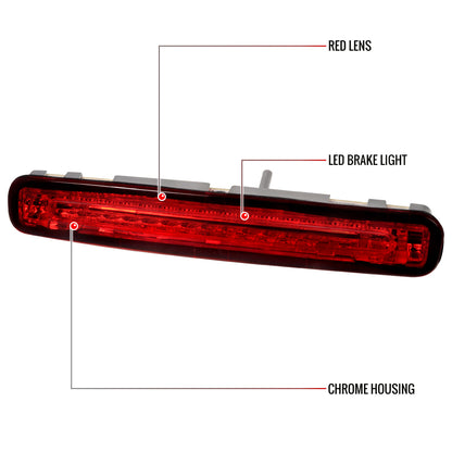 2005-2009 Ford Mustang LED 3rd Brake Light - APC (Chrome Housing/Red Lens)