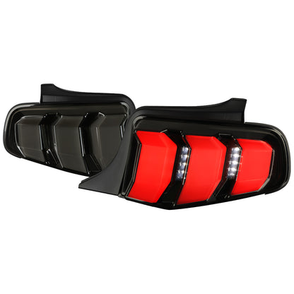 2010-2012 Ford Mustang Sequential LED Tail Lights (Glossy Black Housing/Smoked Lens)