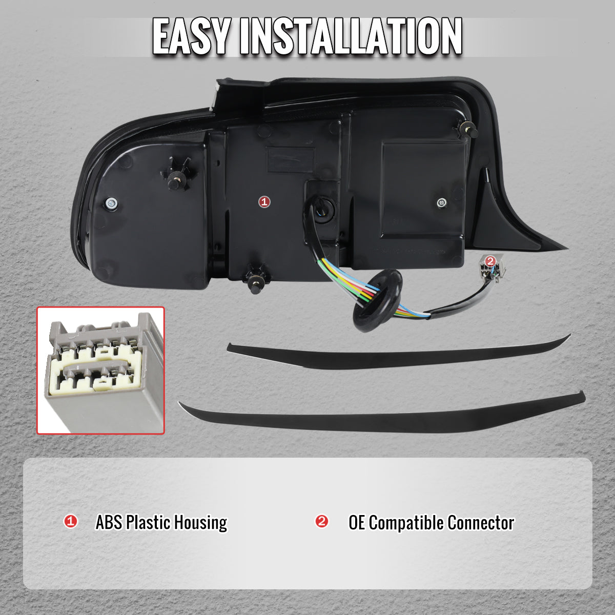2010-2012 Ford Mustang Base GT Red Tail Lights w/ Sequential LED Turn Signal (Black Hoursing / Red Lens)