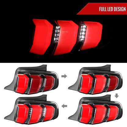 2010-2012 Ford Mustang Sequential LED Tail Lights (Satin Black)