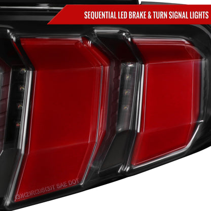 2010-2012 Ford Mustang Sequential LED Tail Lights (Satin Black)