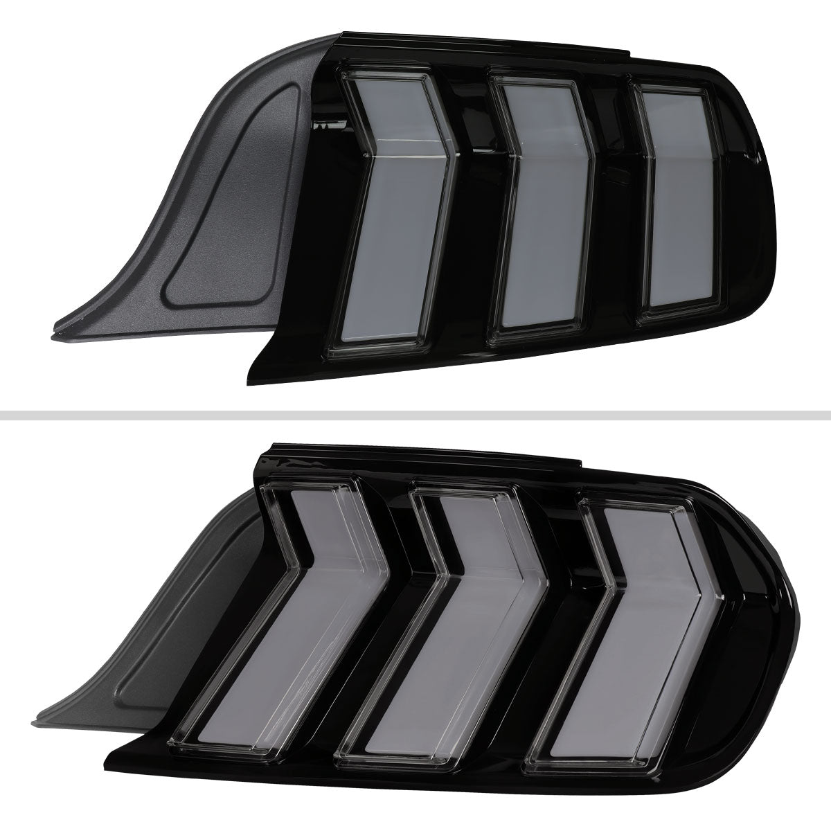 2015-2023 Ford Mustang Sequential LED Turn Signal Tail Lights (Black Housing / Smoke Lens)