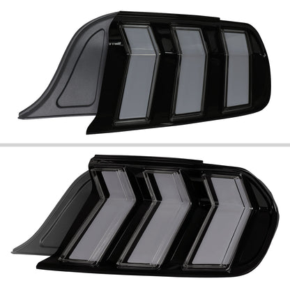 2015-2023 Ford Mustang Sequential LED Turn Signal Tail Lights (Black Housing / Smoke Lens)