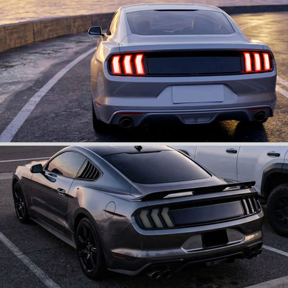 2015-2023 Ford Mustang Sequential LED Turn Signal Tail Lights (Black Housing / Smoke Lens)