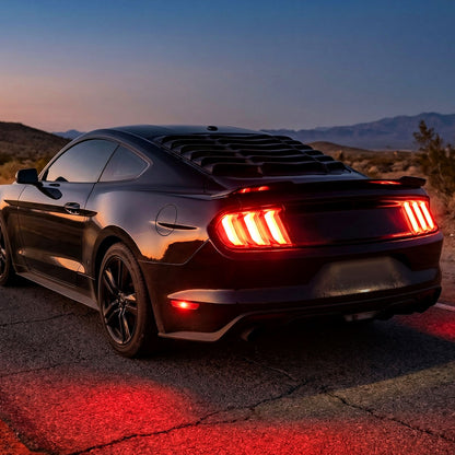 2015-2023 Ford Mustang Sequential LED Turn Signal Euro Tail Lights (Black Housing / Smoked Lens)