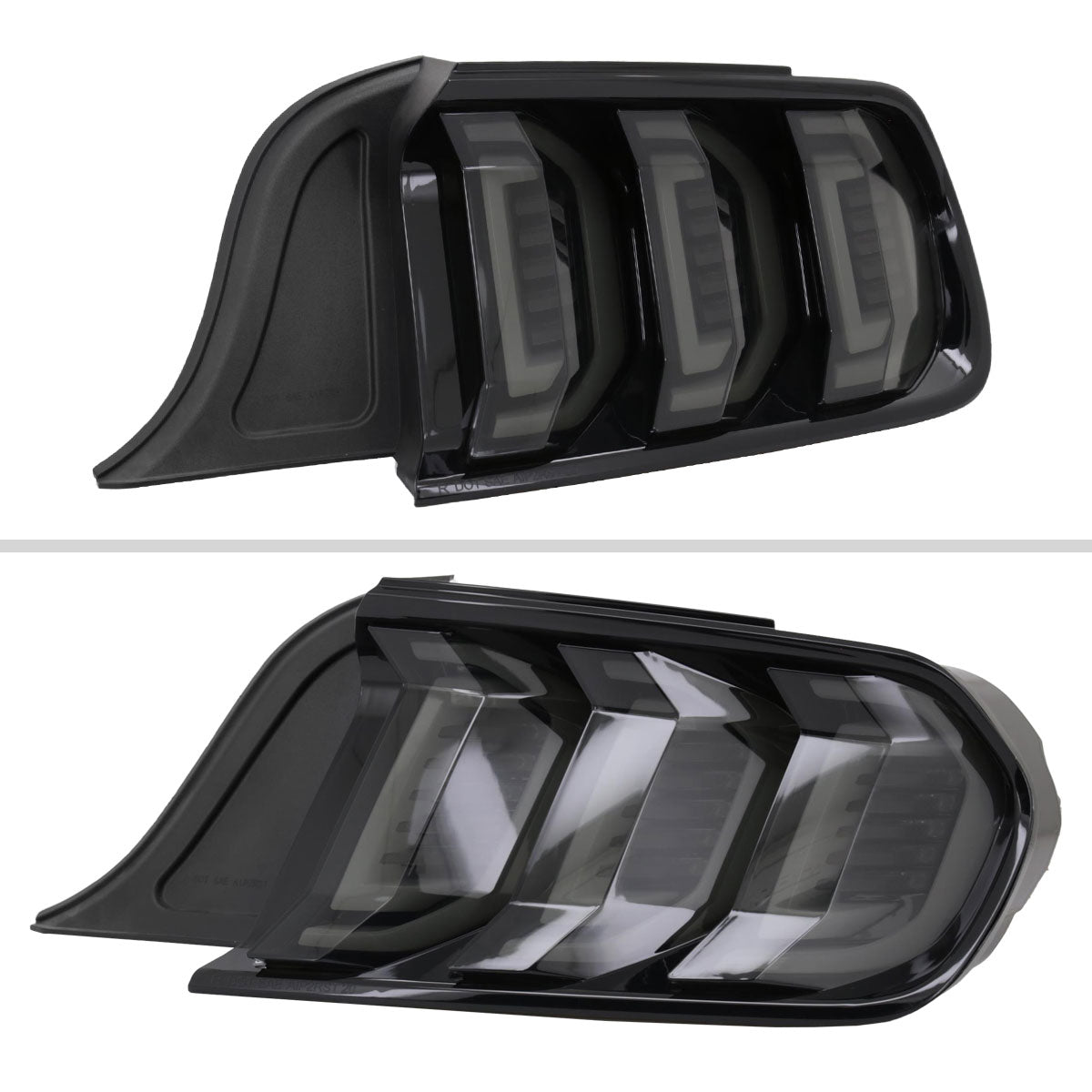 2015-2023 Ford Mustang Sequential Signal LED Tail Lights (Glossy Black Housing/Smoked Lens)
