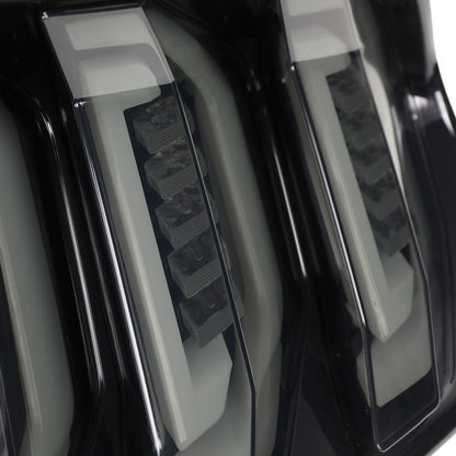 2015-2023 Ford Mustang Sequential Signal LED Tail Lights (Glossy Black Housing/Smoked Lens)